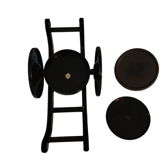 Japanese Rickshaw Carriage 3pc Jewelry Box Tea Caddy Or Serving Dish - Picture 8 of 9